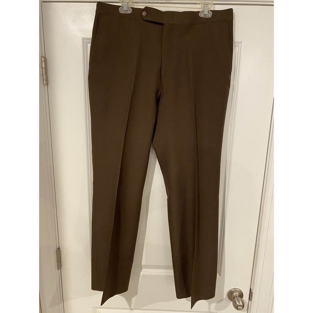 Vintage Jaymar Sansabelt Men's Brown Wool Golf Pants Size 35x30 70s 80s Pleated